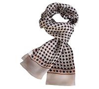 UK_Stone Halstuch Herren 100% Seide Schal Vintage Pattern Seidenschal Herrenschal, (Welle Pattern Beige)