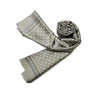 UK_Stone Halstuch Herren Kunstseiden Schal Vintage Pattern Doppelseite Herrenschal (Polka Dot Grau)