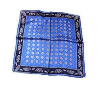 UK_Stone Herren Paisley Muster Bandana Halstuch 100% Seide Krawatte Anzug Taschenhandtuch Multifunktionstuch 50 * 50cm (Z_Pattern #6 Blau)