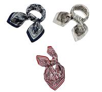 UK_Stone Herren Paisley Muster Bandana Halstuch 100% Seide Krawatte Anzug Taschenhandtuch Multifunktionstuch 50 * 50cm (Z_Pattern #1 3er)