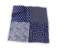 UK_Stone Herren Paisley Muster Bandana Halstuch 100% Seide Krawatte Anzug Taschenhandtuch Multifunktionstuch 50 * 50cm (Z_Pattern #4 Dunkelblau)