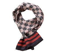 UK_Stone Klassisch Seidenschal Block Quadrat Halstuch Herren Schal Beige Schwarz Diamant