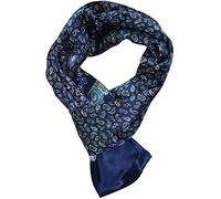 UK_Stone Klassisch Seidenschal Paisley Blumen Halstuch Herren Schal Dunkelblau