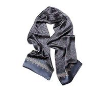 UK_Stone Klassisch Seidenschal Paisley Blumen Halstuch Herren Schal Grau