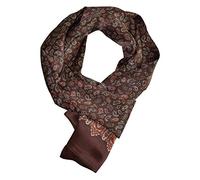 UK_Stone Klassisch Seidenschal Paisley Blumen Halstuch Herren Schal Kaffee