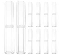 UKCOCO 10stücke Transparente Stifteboxen Leere Geschenkboxen für Stifte Stapelbare Stifteetuis aus Kunststoff Kleine Stifteboxen mit Transparentem Design