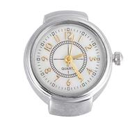 UKCOCO 1stück Mini Uhr Für Damen Und Herren Stilvolle Fingeruhr Mit Großen Ziffern Modisches Accessoire Silber Praktische Zeitansage Ohne Smartphone Für Jeden Anlass