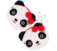 UKCOCO 2 Stück Niedliche Damen Clutch aus Stoff mit Reißverschluss Kleines Portemonnaie im Panda Design Praktische Kartenbörse für Kinder Leicht zu Bedienen