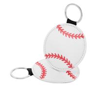 UKCOCO 2 Stück Sportliche Pu Leder Schlüsselanhänger mit Zinklegierung Langlebig und Modisch für Autoschlüssel und Taschen Baseball Design