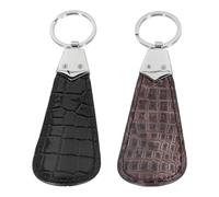 UKCOCO 2 Stück Tragbarer Pu Leder Schuhanzieher mit Schlüsselring Kompakter Kleiner Schuhlöffel für Lederschuhe und High Heels Praktisches Schuhzubehör für Unterwegs