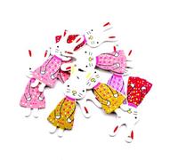 UKCOCO Bunte Holzknöpfe Cartoon Hasen Je Packung Nähknöpfe Selbstgemacht Bastelzubehör für Scrapbooking Zufällige Farbe