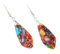 UKCOCO Bunte Ohrringe 1 Paar Statement Ohrringe im Boho Stil mit Steinanhänger Damen Schmuck für Alltag und Festival 2cm Breite