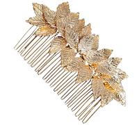 UKCOCO Eleganter Haarschmuck Haarkamm Blatt aus Legierung für Hochzeit und Festivals Goldfarbener Haar Schmuck mit Dekorativem Design für Bräute und Frauen