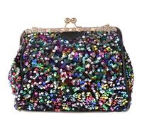 UKCOCO Modische Pailletten Damenhandtasche ein Schulter Tasche Schwarz Multifunktionale Umhängetasche für Party Shopping Strand