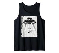 Ukiyo-e Stil UFO Entführung niedliche Katze Tinte Kunst Malerei Tank Top