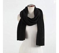 UKKD Schal Version Der Wollschal Weibliche Winterverdickung Lange Einfarbige Baumwolle Und Leinen Fühlen Wilde Strickstudent Warmes Kragen,Schwarz,200 cm