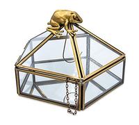 Ukonic Harry Potter Gold Chocolate Frog Jewelry Box Organizer Display Case Container | Jewelry Dish Trinket Tray for Necklaces, Rings, Bracelets | Home Decor Room Essentials | Wizarding World Gifts