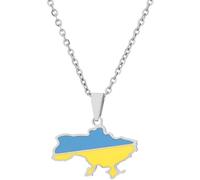 Ukraine Karte Anhänger Halskette, Ukrainischer Schmuck Für Frauen Mädchen, Hiphop Einzigartige Geometrische Trendige Unisex -accessoires, Ethnische Reiz Ornamente