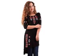 Ukrainische bestickte Bluse, Tunika, Kleid, Vyshyvanka, Ukrainische Stickerei Gr. 42, Schwarz