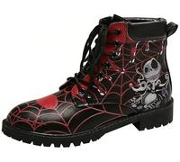 Ulalaza Frauen Goth Plattform Knöchelstiefel mit Fledermausflügelschnallen klobige Blockschuhe runden Zehen Reißverschluss Punk Motorrad -Kampfstiefel Comfy Short Gothic Booties