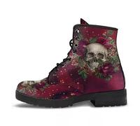 Ulalaza Frauen Goth Plattform Knöchelstiefel mit Fledermausflügelschnallen klobige Blockschuhe runden Zehen Reißverschluss Punk Motorrad -Kampfstiefel Comfy Short Gothic Booties