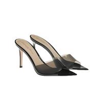 Ulalaza Frauen PVC klare Sandalen transparent Stiletto sexy Strassbugfäster Offener Knöchelriemen Stiletto funkeln