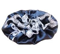 Ulalaza Sleeping Hats Silk Flat Cap Sleep Traceless Bonnet Cap Night Hat Natural Hair Curly Hair Loss Head Cover for Women Girls