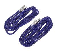 ULDIGI 1 Paar Strass Schnürsenkel Rund 120cm Glitzernde Blaue Kristall Schnürbänder aus Baumwollseil Selbstgemacht Kordelzug für Sneaker Stiefel Hoodies und Sportbekleidung