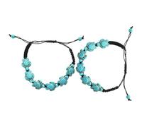 ULDIGI 2 Stück Türkis Schildkröten armband Handgefertigt Geflochtene Damen Schmuck mit Verspieltem Schildkröten design und Eleganten Türkis perlen für Vielseitige Modeakzente
