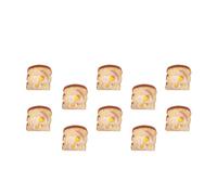 ULDIGI Kreative Brosche Dekoratives Accessoire Gelb aus Kunststoff 10 Stück Toast Modische Brustnadel Einfach zu Kombinieren für Kleidung und Hüte Geschenk
