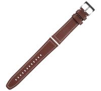 ULDIGI Lederarmband Ersatz Uhrenarmband 22mm mit Weißer Naht Bequemes Flexibles Echtleder für Herren Allgemein Kompatibel mit Polierter Metallschließe Business Stil