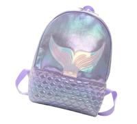 ULDIGI Multifunktionaler Mädchenrucksack aus PU Kunstleder im holografischen Meerjungfrauen Stil, verstellbare gepolsterte Träger, geräumig, passend für Uni und Alltag, Farbe