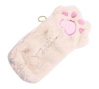 ULDIGI Plüsch Katzenpfoten Federmäppchen Stifteetui Beige Stifteaufbewahrungstasche für Schüler Schreibwarentasche