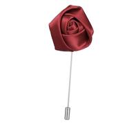ULDIGI Reversnadel Rose Weinrot Herren Handgefertigte Blumen Brosche Krawattennadel Ca 4cm Blume für Anzug Outfit Zubehör und T-Shirt Dekoration