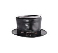 Leder Zylinder, Lederhut, schwarz M