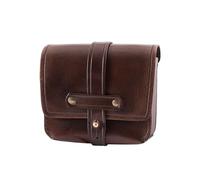 ULFBERTH | Mittelalter Gürteltasche aus Leder | Hochwertige Tasche aus Büffelleder | Reenactment Ledertasche für den Gürtel (Dunkelbraun)