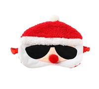 Ulife Mall Lustig Weihnachtsmann Schlafmaske Weihnachten Plüsch Schlafbrille Augenbinde für Schlafen Reisen Augenmaske Schlafmasken Augenabdeckung für Kinder Mädchen Jungen Damen, Rot