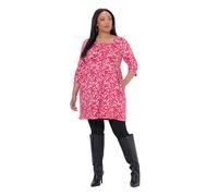 Ulla Popken 847012 Damen Longshirt Übergrößen Übergröße A-Linie Quadratischer Kragen 3/4 Ärmel
