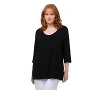 Ulla Popken Damen 3/4 Arm T-Shirt, schwarz, 58-60