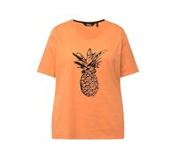 Ulla Popken Damen Ananas-Druck 831853 T-Shirt, apricot, 50-52