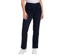 Ulla Popken Damen große Größen Übergrößen Plus Size Basic Stretchhose Mony, farbecht, leicht schmal zulaufend Marine 96 802969130-96