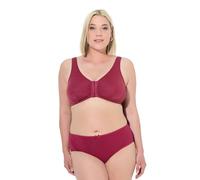 Ulla Popken Damen Bustier, Still-BH, Vorderverschluss, Cup C/D - E/F Bra, Dunkelrot, 125D EU