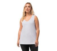 Ulla Popken Damen Feminines Top mit V-Neck T-Shirt, schneeweiß, 58-60