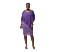 Ulla Popken, Damen, große Größen, Abendkleid, Chiffon-Cape, Jersey, Spitzensaum, 3/4-Arm