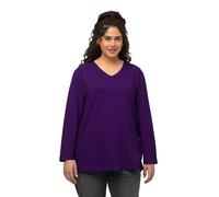 Ulla Popken, Damen, große Größen, Basic-V-Shirt, Langarm
