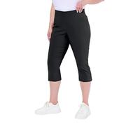 Ulla Popken Damen Bengalin-Capri Hosen, schwarz, 33W / 32L