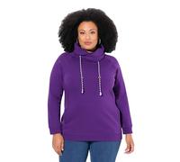 Ulla Popken Damen große Größen Bis 64, Sweatshirt mit Stehkragen, Pullover, Raglanform, Rippbündchen, Lange Ärmel, tiefes violett 46+ 713963840-46+