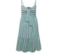 Ulla Popken Damen gestreiftes Bindeband, A-Line 829245 Kleid, Grün, 58-60