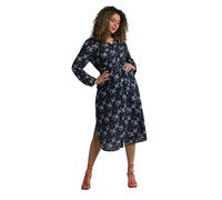 Ulla Popken, Damen, große Größen, Hemdblusenkleid, Blätter, Struktur, A-Linie, 3/4-Arm