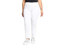 Ulla Popken Damen Jeggings Sienna, Stretch, Gürtelschlaufen Hosen, Schneeweiß, 58W / 32L EU